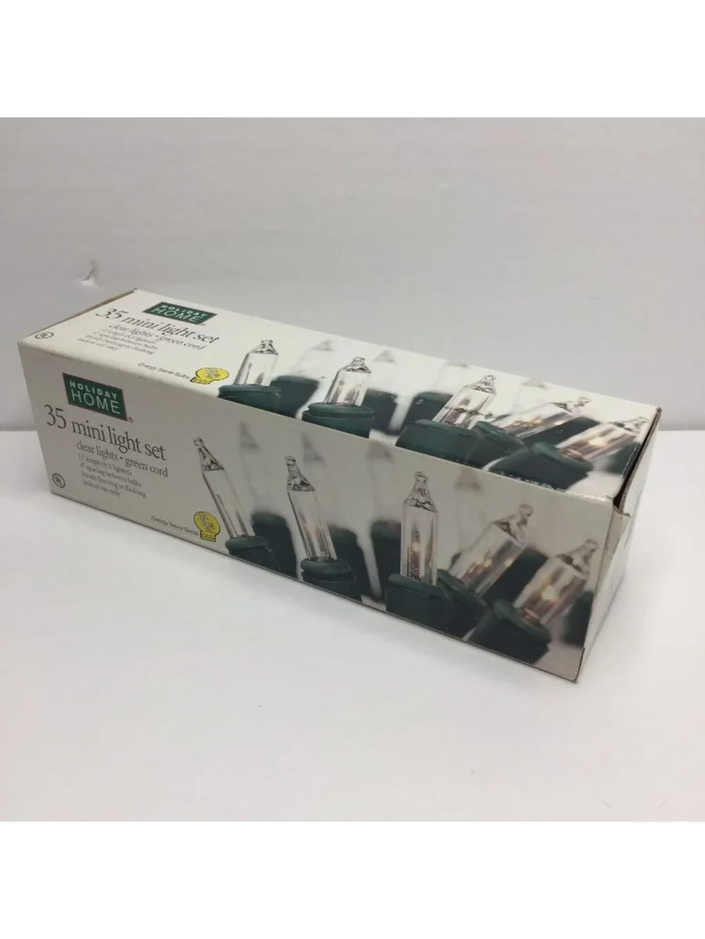 Holiday Home Set 35 Mini Light Set Clear Lights Green Cord